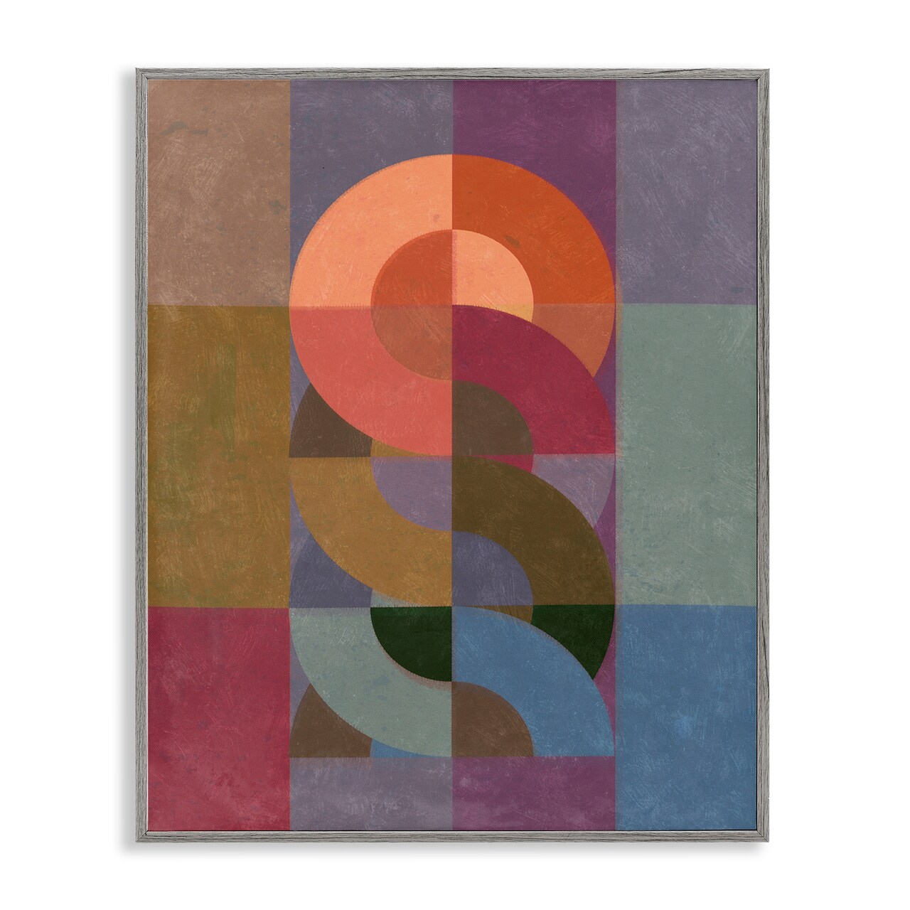 Stupell Industries Retro Interlocking Circles Framed Giclee Wall Art Design by Victoria Barnes